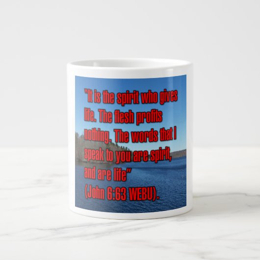 John 6:63 WEBU Mug ジャンボコーヒーマグカップ (正面)