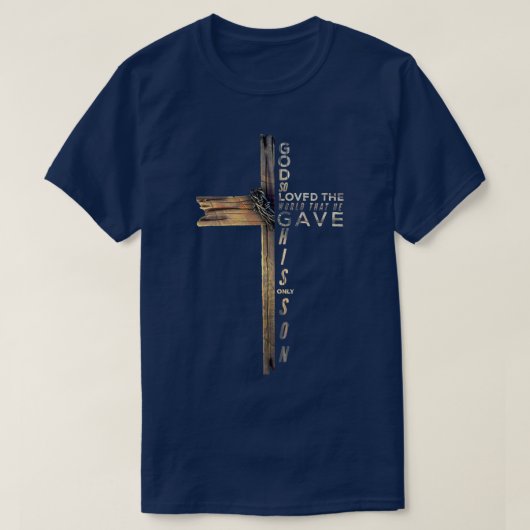 John 6 Christian Cross Bible T-shirt Tシャツ (デザイン正面)