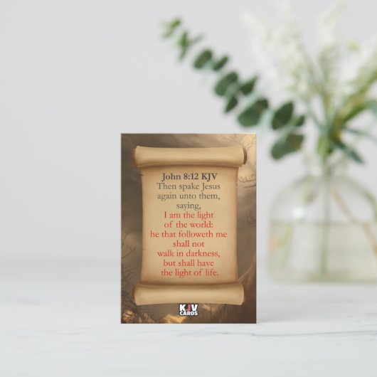 John 8:12 KJV Cards 名刺 (スタンド正面)