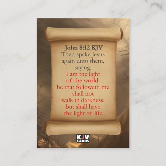 John 8:12 KJV Cards 名刺 (正面)