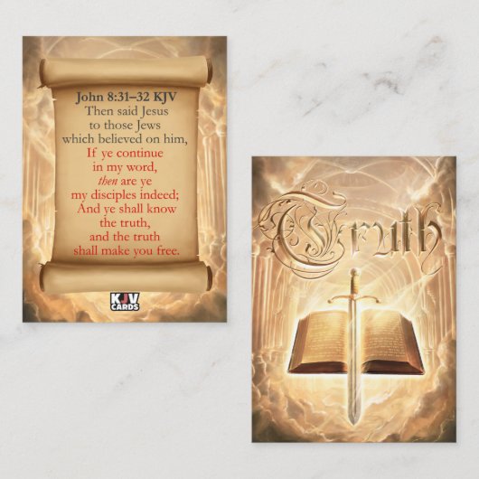 John 8:31-32 KJVカード 名刺 (正面/裏面)