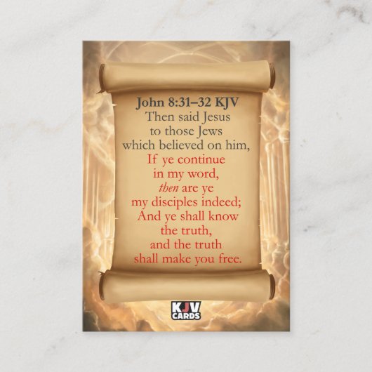John 8:31-32 KJVカード 名刺 (正面)