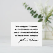 John Adamsによる政治引用文 ポストカード (スタンド正面)