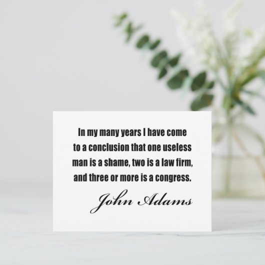 John Adamsによる政治引用文 ポストカード (スタンド正面)