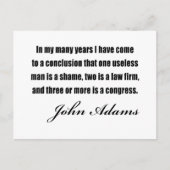 John Adamsによる政治引用文 ポストカード (正面)