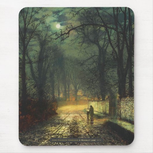 John Atkinson Grimshaw A moonlit lane 1874 CC0230 マウスパッド (正面)