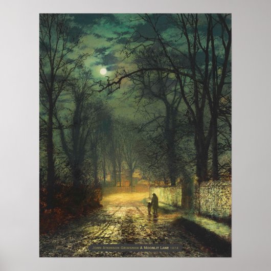 John Atkinson Grimshaw A moonlit lane 1874 CC0325 ポスター (正面)