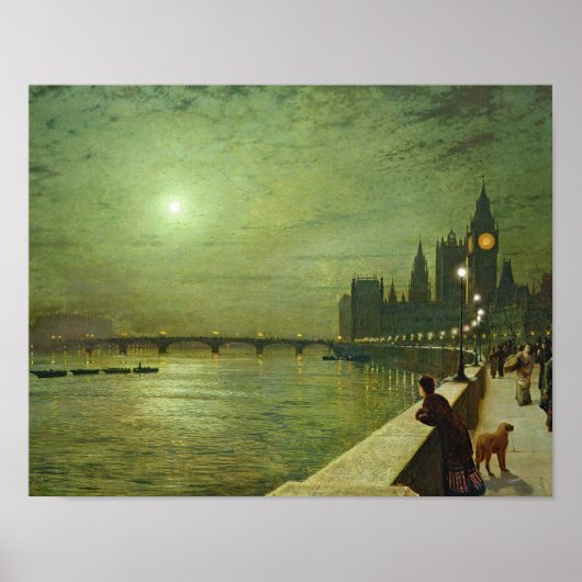 John Atkinson Grimshaw - Reflections on the Thames ポスター (正面)