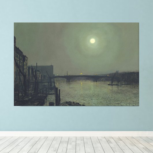 John Atkinson Grimshaw - Southwark Bridge by Moon キャンバスプリント (インサイチュ (ウッドフロア))