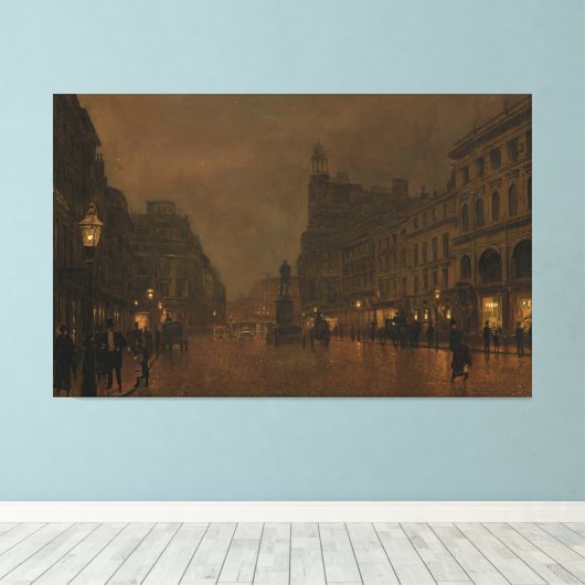 John Atkinson Grimshaw - St Anne's Square and Exch キャンバスプリント (インサイチュ (ウッドフロア))