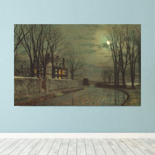 John Atkinson Grimshaw - The Turn of the Road キャンバスプリント (インサイチュ (ウッドフロア))