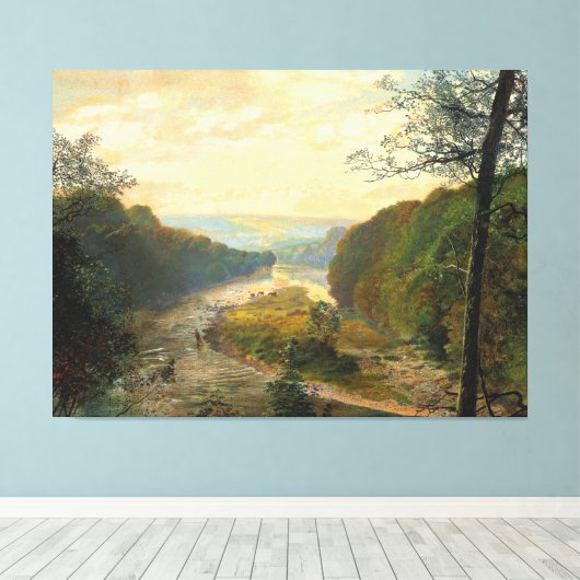 John Atkinson Grimshaw - The Wharfe valley キャンバスプリント (インサイチュ (ウッドフロア))