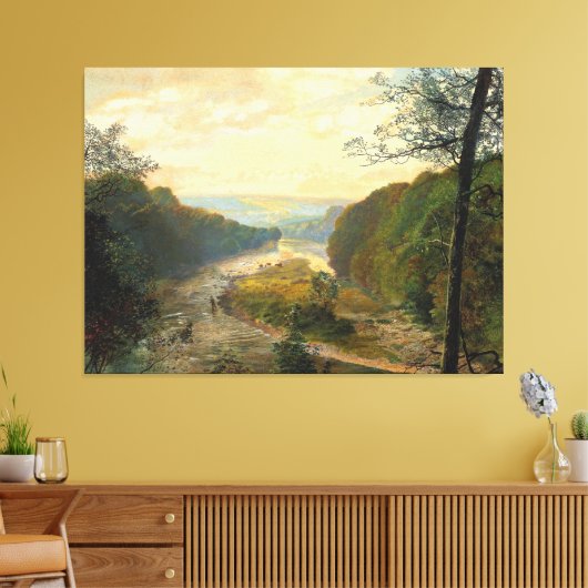 John Atkinson Grimshaw - The Wharfe valley キャンバスプリント (インサイチュ (リビング))