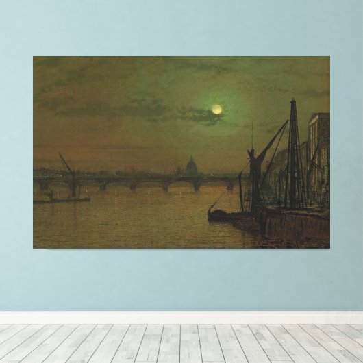 John Atkinson Grimshaw - Waterloo Bridge, London キャンバスプリント (インサイチュ (ウッドフロア))