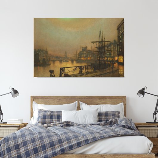 John Atkinson Grimshaw - Whitby at Night キャンバスプリント (インサイチュ (寝室))