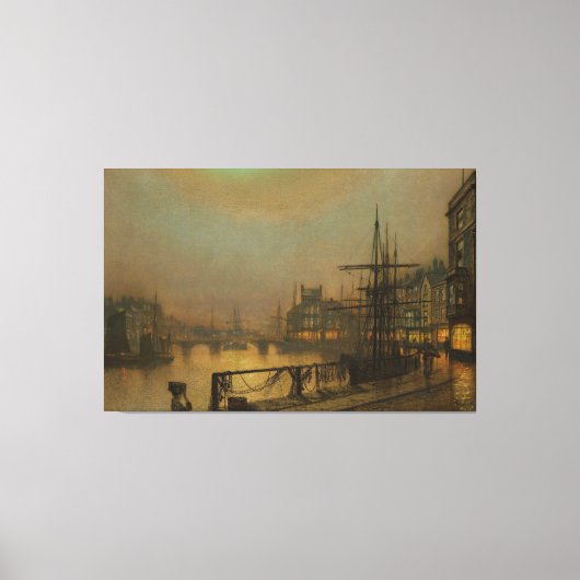 John Atkinson Grimshaw - Whitby at Night キャンバスプリント (正面)