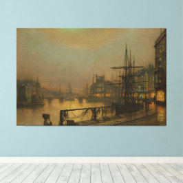 John Atkinson Grimshaw - Whitby at Night キャンバスプリント