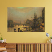 John Atkinson Grimshaw - Whitby at Night キャンバスプリント (インサイチュ (リビング))