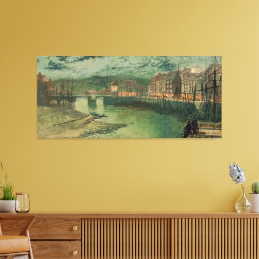 John Atkinson Grimshaw - Whitby Docks  キャンバスプリント (インサイチュ (リビング))