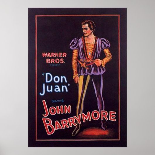 John Barrymore "Don Juan" 1926 ポスター (正面)