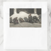 John Bauer – クリスマスナイト 長方形シール (バッグ)