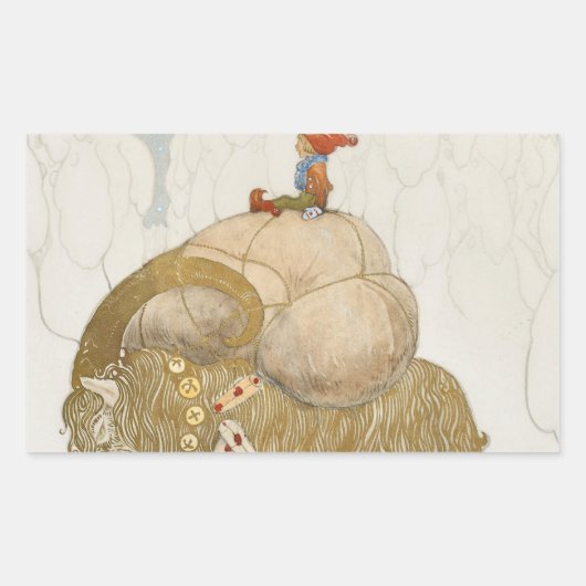 John Bauer – クリスマスヤギ 長方形シール (正面)