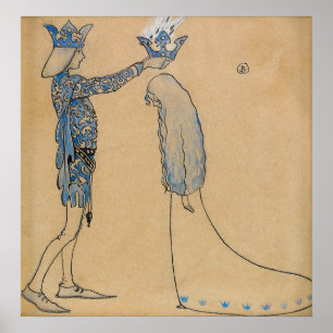 John Bauer -金ゴールド ポスター