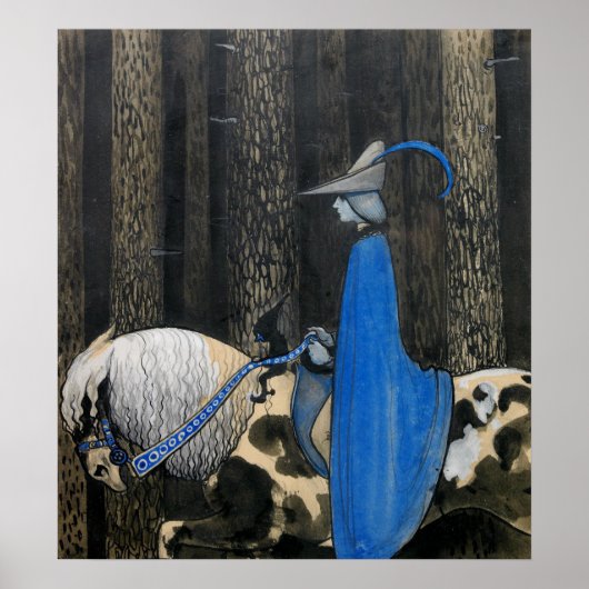 John Bauer - Dag och dag tog tog tomtenラベルi tyglar ポスター (正面)