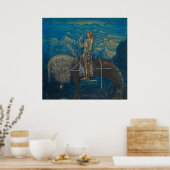 John Bauer - En riddare red Fram 1915 ポスター (キッチン)