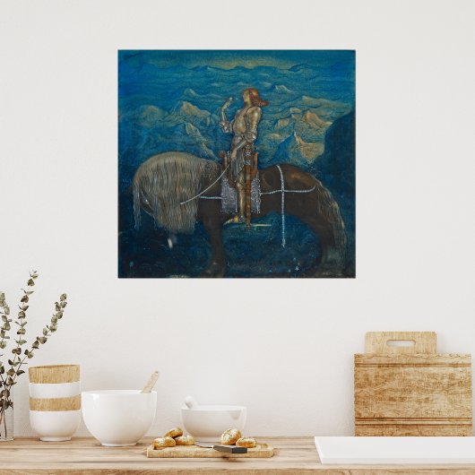 John Bauer - En riddare red Fram 1915 ポスター (キッチン)