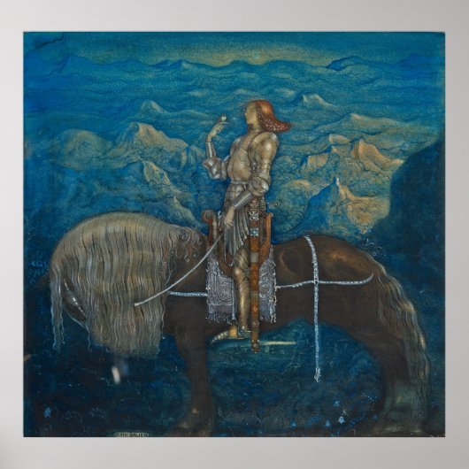 John Bauer - En riddare red Fram 1915 ポスター (正面)