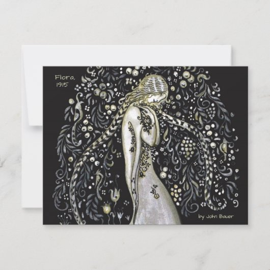John Bauer Flora CC1148アールヌーボーグリーティングカード (正面)