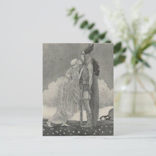 John Bauer - Freyja and Svipdag ポストカード (スタンド正面)