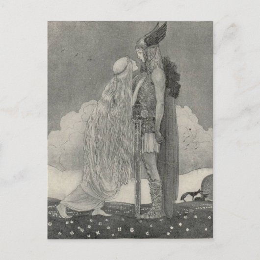 John Bauer - Freyja and Svipdag ポストカード (正面)