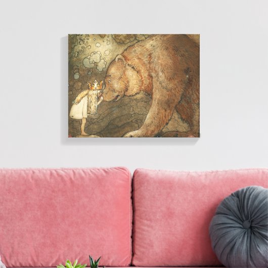 John Bauer - Poor Little Basse キャンバスプリント (インサイチュ (リビング))