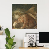 John Bauer - Poor little Basse ポスター (ホームオフィス)