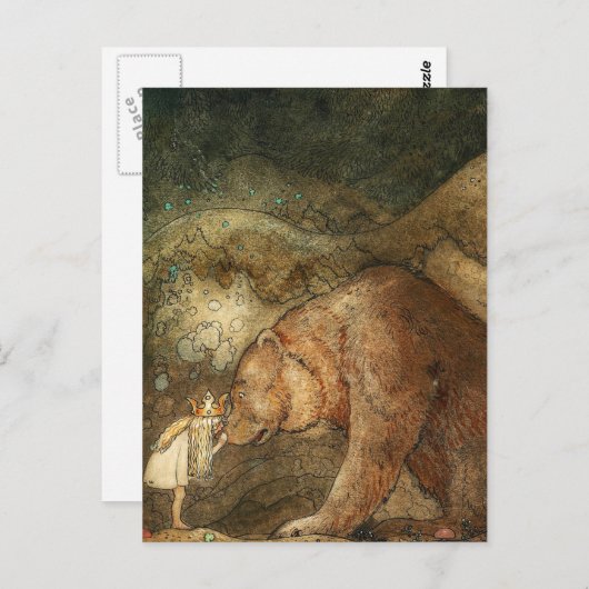 John Bauer - Poor little Basse ポストカード (正面/裏面)