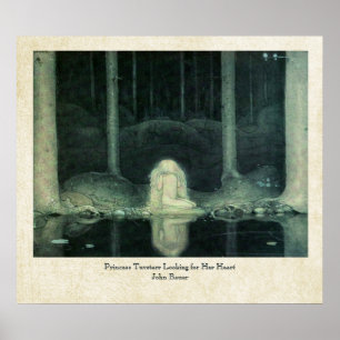 John Bauer Princess Tuvstarr Looking For Her Heart ポスター