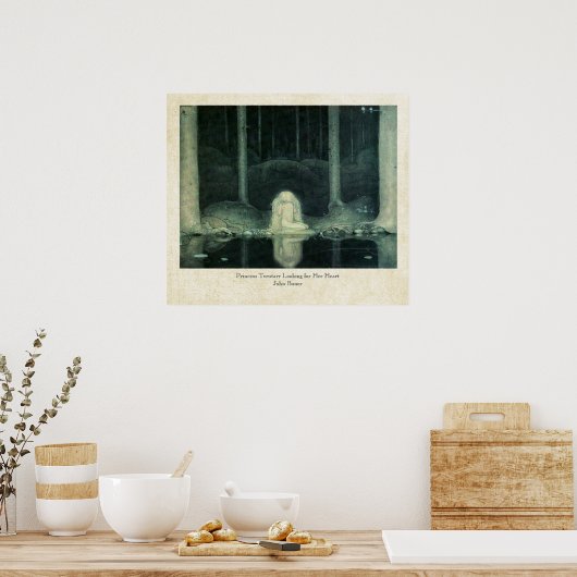 John Bauer Princess Tuvstarr Looking For Her Heart ポスター (キッチン)