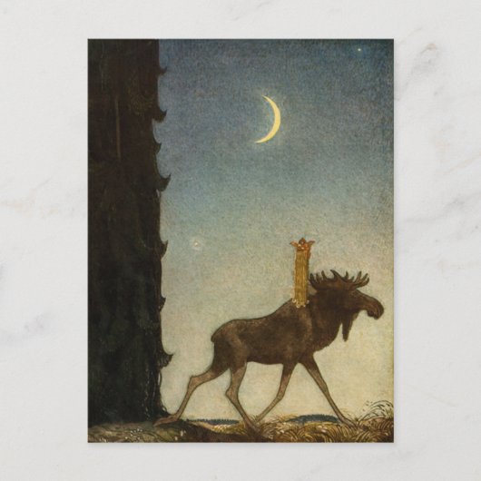 John Bauer - Tavstarr on Skutt ポストカード (正面)