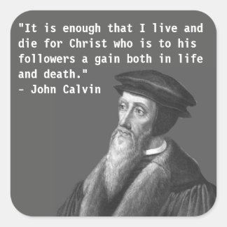 John Calvin （生と死）ステッカー スクエアシール