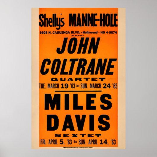 John Coltrane - Miles Davis jazz poster - Shelly's ポスター (正面)