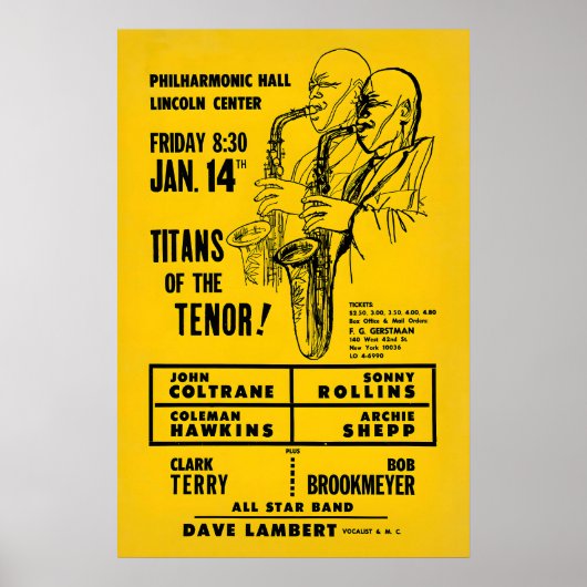 John Coltrane - Sonny Rollins jazz poster - Titans ポスター (正面)