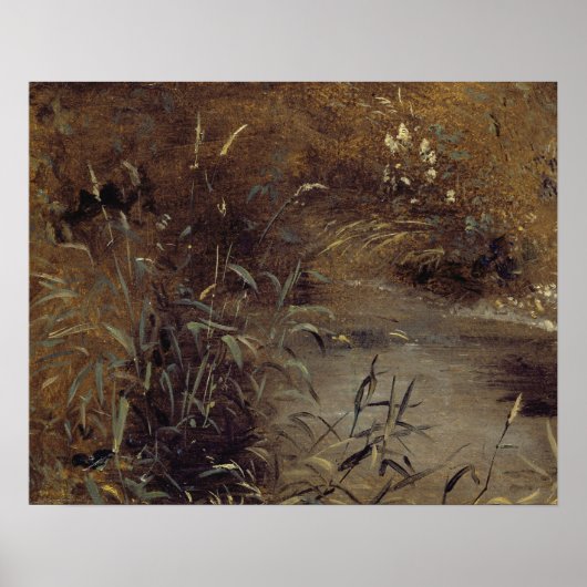 John Constable | Rushes by a Pool, c.1821 (oil on  ポスター (正面)