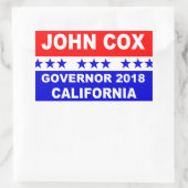 John Coxカリフォルニア州知事2018 人気がある年 長方形シール (バッグ)