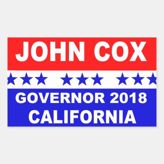 John Coxカリフォルニア州知事2018 人気がある年 長方形シール (正面)