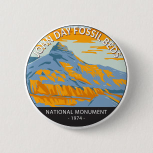 John Day Fossil Beds National Monument Oregon 缶バッジ