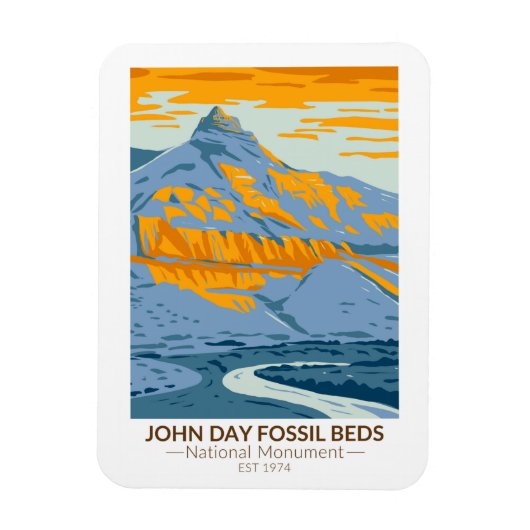 John Day Fossistle Beds National Monument Oregon マグネット (縦)