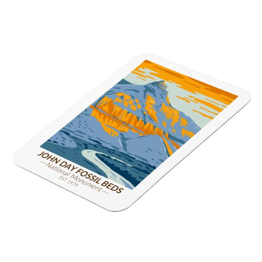 John Day Fossistle Beds National Monument Oregon マグネット (左側)