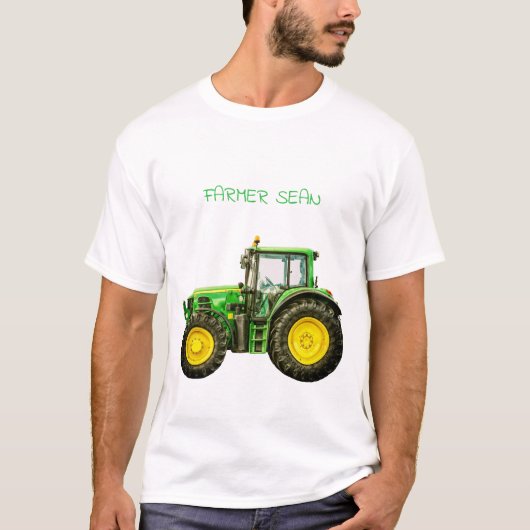 John Deereトラクターの農家 Tシャツ (正面)